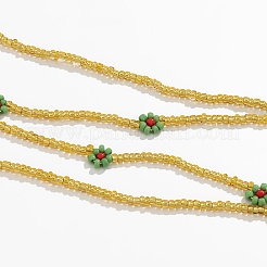 Bohemian Flower Glass Seed Beaded Waist Belly Chains for Women&nbsp;FS-WG02566-03