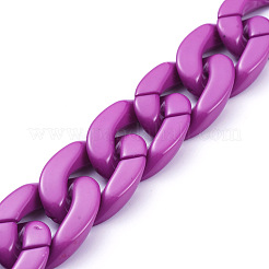 Handmade Opaque Acrylic Curb Chains&nbsp;AJEW-JB00564-03