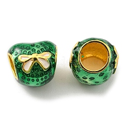 Christmas Brass Enamel European Beads&nbsp;KK-M247-30B-G