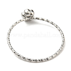 Non-Tarnish 304 Stainless Steel Rose Flower Finger Ring&nbsp;RJEW-P090-01P
