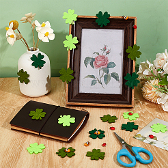 240Pcs 5 Stylle Wool Felt Clovers&nbsp;FIND-OC0013-46