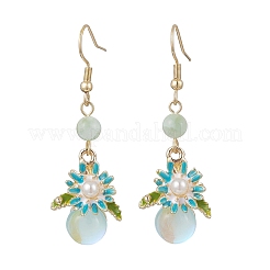 Flower Alloy Enamel Dangle Earrings&nbsp;EJEW-JE06973
