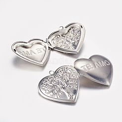 Tarnish Resistant 316 Stainless Steel Locket Pendants&nbsp;STAS-G168-06P