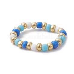 3Pcs 3 Style Glass Seed Beaded Stretch Rings Set&nbsp;RJEW-JR00616-02