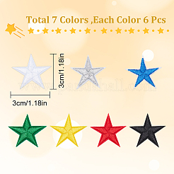 42Pcs 7 Colors Computerized Embroidery Cloth Iron on/Sew on Patches&nbsp;DIY-GF0006-41