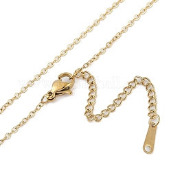 Halloween Series 202 Stainless Steel Cable Chain Ghost Pendant Necklaces&nbsp;NJEW-S005-01G-C