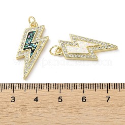 Brass Micro Pave Clear Cubic Zirconia Pendants&nbsp;KK-C045-27G