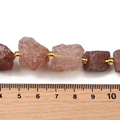 Raw Rough Natural Strawberry Quartz Beads Strands&nbsp;G-Z087-B18