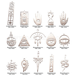 15Pcs 15 Styles 201 Stainless Steel Pendants&nbsp;STAS-CJ0001-188