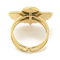 Ion Plating(IP) 304 Stainless Steel Synthetic Malachite Cuff Rings&nbsp;G-Z056-02G-03