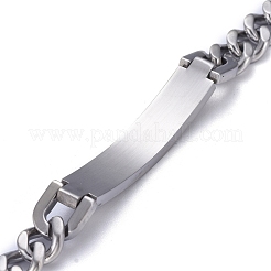 Tarnish Resistant Religion 304 Stainless Steel Cuban Link Chain Bracelets&nbsp;BJEW-P263-H01-P