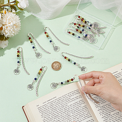 Chakra Theme Natural & Synthetic Gemstone Beads Bookmarks&nbsp;AJEW-AB00202
