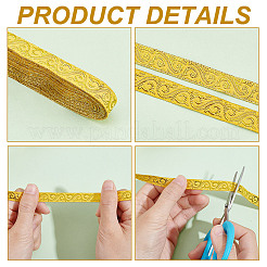 7M Polyester Jacquard Floral Ribbons&nbsp;SRIB-WH0011-136