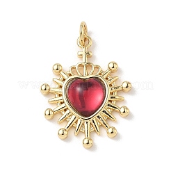 Heart Brass Pendants&nbsp;KK-D426-16G