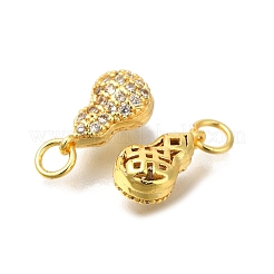 Rack Plating Brass Micro Pave Cubic Zirconia Charms&nbsp;KK-F883-08G
