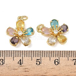 Brass Micro Pave Cubic Zirconia Pendants&nbsp;KK-L257-15G