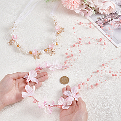 1Pc Imitation Pearl Ribbon Hair Bands&nbsp;OHAR-NB0001-33A
