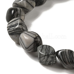 Natural Black Silk Stone/Netstone Beads Strands&nbsp;G-B078-D20-01