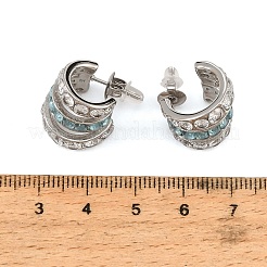 304 Stainless Steel Micro Pave Cubic Zirconia Stud Earrings for Women&nbsp;SA-CBAABBA-14P
