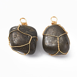 Natural Chalcopyrite Pendants&nbsp;G-N332-50-08