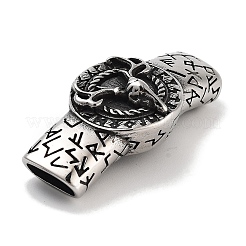 Tibetan Style 304 Stainless Steel Slide Charms/Slider Beads&nbsp;STAS-L274-007AS