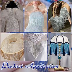 1 Yard Glass Seed Bead Tassel Ribbon&nbsp;OCOR-NB0002-18