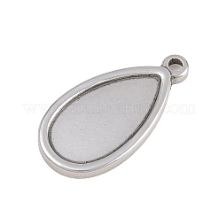 304 Stainless Steel Pendant Cabochon Settings&nbsp;STAS-D264-08E-P