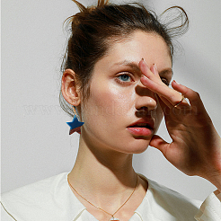 Two Tone Star Pendant Earrings DIY Making Kit&nbsp;DIY-OC0008-14