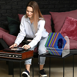 Arch Shaped Acrylic Vinyl Record Storage Holder Rack&nbsp;ODIS-WH0070-02