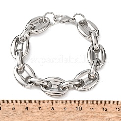 304 Stainless Steel Coffee Bean Link Chain Bracelets for Women Men&nbsp;BJEW-F529-10B-P