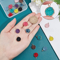 20Pcs 10 Colors Electroplate Druzy Resin Pendants&nbsp;RESI-SC0001-56LG