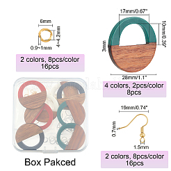 DIY Walnut Wooden Dangle Earring Making Kits&nbsp;DIY-OC0006-69
