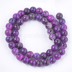 Natural Fire Crackle Agate Beads Strands&nbsp;G-T125-22C