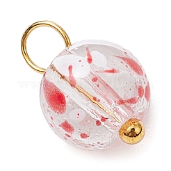 Baking Paint Glass Beads Charms&nbsp;PALLOY-JF03132-01