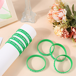Word Star Student Silicone Cord Bracelet Wristband&nbsp;BJEW-WH0018-49D