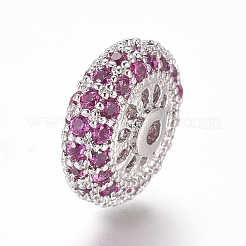 Brass Micro Pave Cubic Zirconia Spacer Beads&nbsp;ZIRC-L085-61P