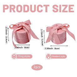 2Pcs Round Velvet Ring Boxes & Pendant Boxes Sets&nbsp;VBOX-CA0001-04B