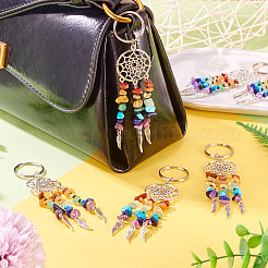 10Pcs Natural & Synthetic Gemstone Keychain&nbsp;KEYC-TAC00057