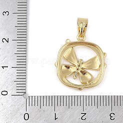 Brass Micro Pave Clear Cubic Zirconia Pendants&nbsp;ZIRC-M001-15G