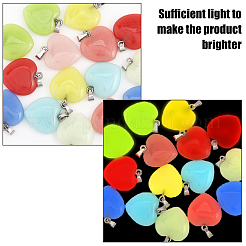 16Pcs 8 Colors Synthetic Luminous Stone Pendants&nbsp;G-CA0001-69