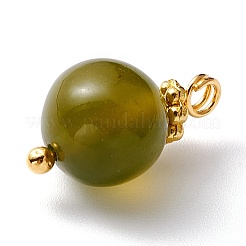 Natural Olive Jade Charms&nbsp;PALLOY-JF01092-04