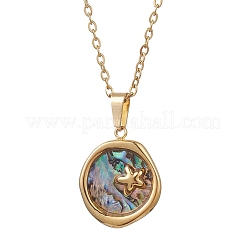 3Pcs 3 Styles Summer Beach Natural Paua Shell Pendant 304 Stainless Steel Cable Chain Necklaces for Women&nbsp;NJEW-JN05953