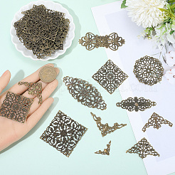 120Pcs 10 Styles Iron Connector Charms&nbsp;FIND-SC0017-12