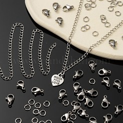 Non-Tarnish DIY 304 Stainless Steel Curb Necklace Making Kits&nbsp;DIY-LS0002-89P