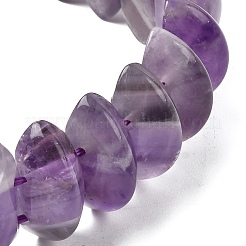 Bicone Natural Amethyst Beads Stretch Bracelets for Women Men&nbsp;BJEW-C097-05A