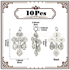 10Pcs Tibetan Style Alloy Big Pendants&nbsp;FIND-SC0020-48