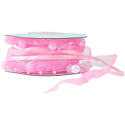 Polyester & Plastic Beads Ribbon&nbsp;OCOR-WH20012-61A