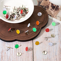 50Pcs Plastic Flat Round Drawing Pins&nbsp;AJEW-TADJ0001-02
