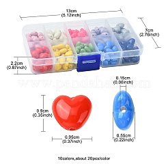 200Pcs 10 Colors Opaque Acrylic Beads&nbsp;OACR-FS0001-44