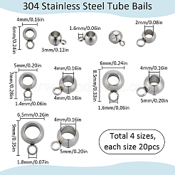 80Pcs 4 Styles 304 Stainless Steel Tube Bails&nbsp;STAS-SC0007-66